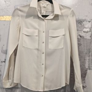 Club Monaco XS Silk Button Down